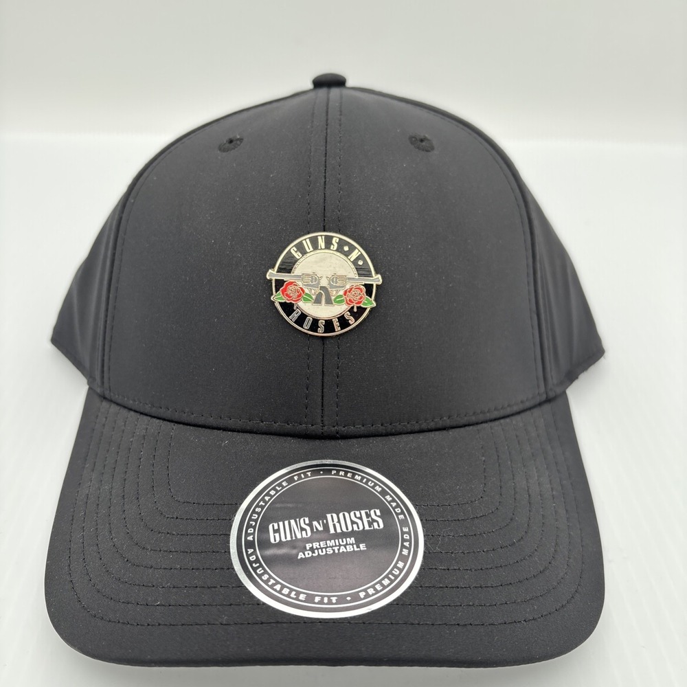 Lids Exclusive Guns N Roses Pin Design Strapback Hat Black Rock N Roll Cap